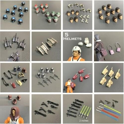 Jetpack Helmet Head Guns Accessories for 3.75'' Battle Droid Pilot Action Figure Toys