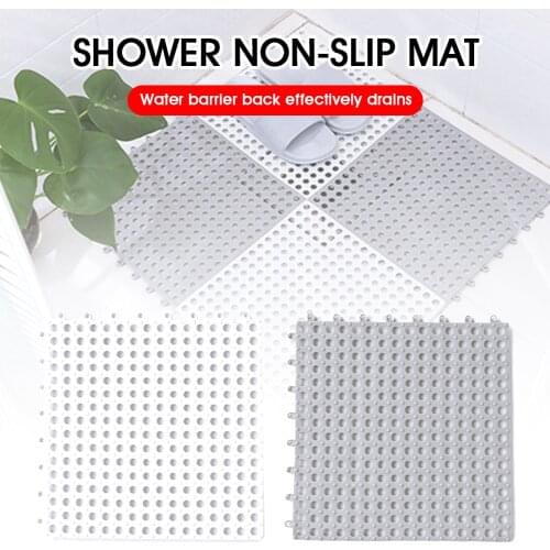 30cm Interlocking PVC Flooring Tiles with Drain Holes Non Slip Mats for Bathroom Shower DIY Size Massage Floor Tiles