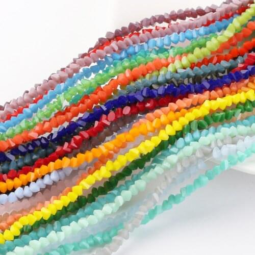 3mm Triangle Shape Glass Beads Small Loose Shape Special Irregular Glass Beads Summer Color DIY Jewelry Bracelet Necklace