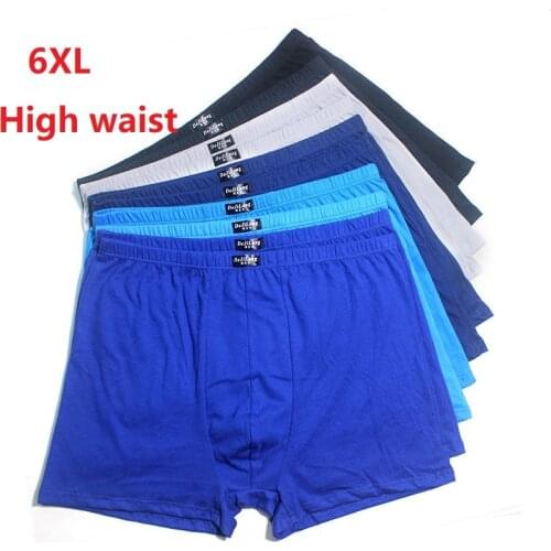 5pcs/Lot 6XL 5XL Large Size High waist Underpants MenS Boxers 100% Cotton Shorts Men Shorts Breathable Underwear Random colour