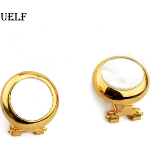 Uelf Promotion Round Crystal Ladies' Stud Earrings For Women Stainless Steel Jewelry Birthday Gift Oorbellen