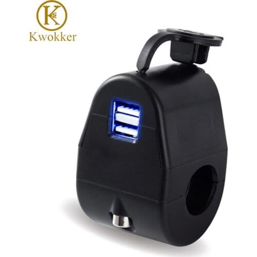 12V 4.2A Dual Car Charger Socket Motorcycle Micro USB Watertight Safety Smart Car Charger With Dual USB Port