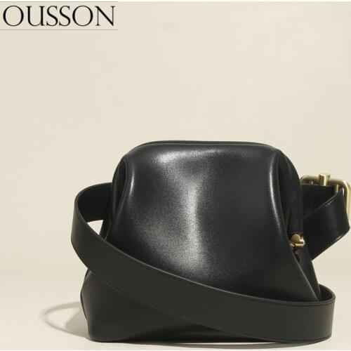 OUSSON 2021 New Design Hobos Bag Soft Leather Crossbody Bag Exquisite Female Retro Shoulder Bag For Women