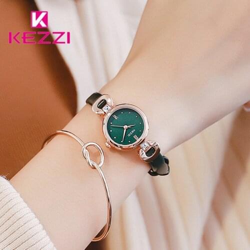 Kezzi Brand Ultra Thin Quartz Watch Woman Simple Small Dial Leather Wrist Watches Luxury Lady Waterproof Dress Reloj Hombre