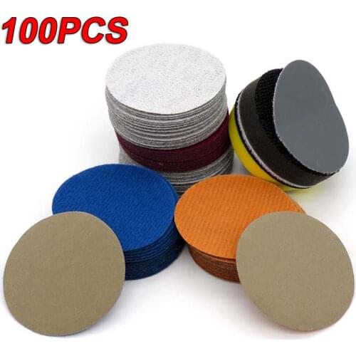 100pcs 2 inch sanding disc Wet&Dry Sanding Papers Disc 2 Inch 75mm Sandpaper 60-10000 Grit Tools pica dry