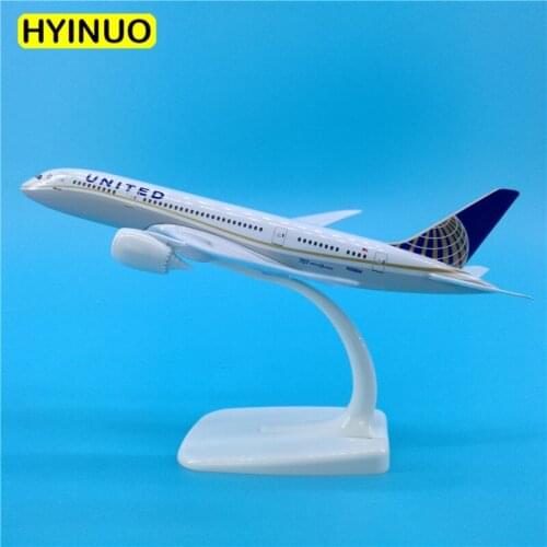 20cm airliner 1/400 collectible Boeing787 United airlines airplane model toys aircraft diecast plastic alloy plane gifts forkids