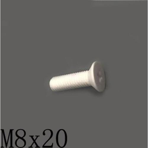 2pcs M8x20mm Phillips Countersunk Head Screw Ceramic Insulated Bolt High Temperature Corrosion Resistance Zirconin