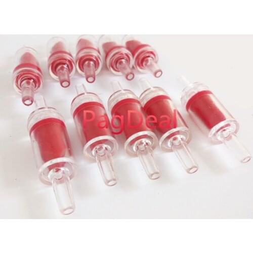 20PCS One Way Non Return Plastic Aquarium Check Valves Co2 System Air Pump Red 4mm pipe
