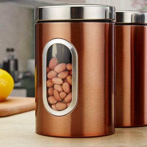 3pcs/set Food Storage Tank Kitchen Storage Box with Lids Grain with Transparent View Window Food Organization Bottle Jars 1.5L