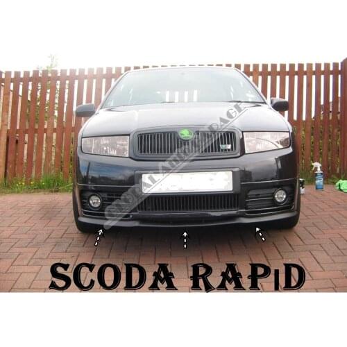 For Skoda Rapid Front Bumper Attachment Lip 2001-2010 CUPRA R FRONT SPOILER BUMPER LIP Euro Spoiler Lip Universal 3 PCS Sport