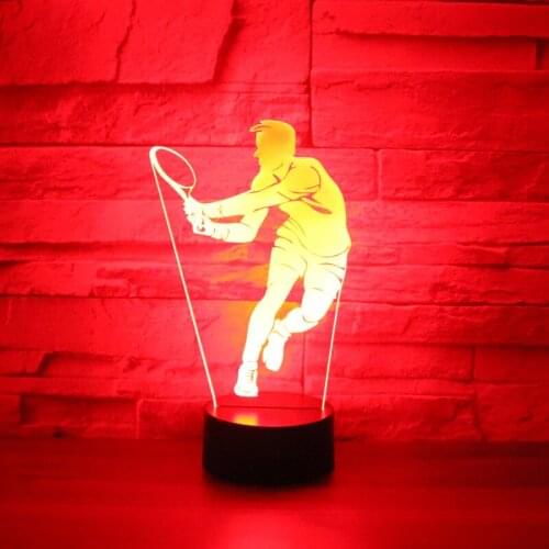 3D LED Night Light Play tennis Come with 7 Colors Light for Home Decoration Lamp Amazing Visualization Optical Illusion
