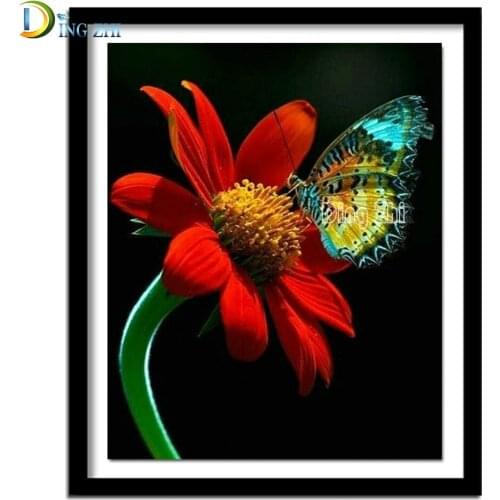 5D Diy Diamond Painting Animal Butterfly Cross Stitch Kits Flower Diamond Mosaic Embroidery 3D Painting Round Drill Decor Gift
