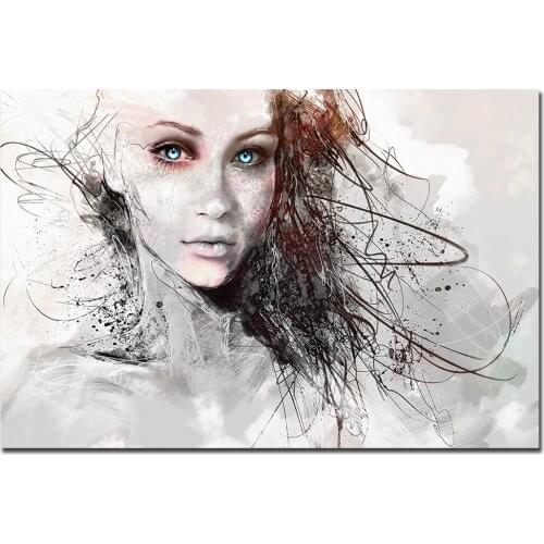 Abstract Wall Art Canvas Painting Middel East Women Posters and Prints Girls Living Room Decoration Maison Modern Minimalist