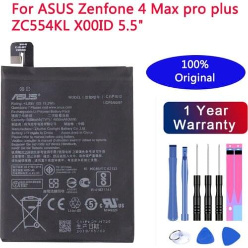 ASUS Original Battery C11P1612 For ASUS Zenfone 4 Max pro plus ZC554KL X00ID 5.5" 5000mAh High Capacity +Tools