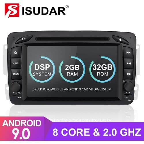 Isudar 2 Din Auto Radio Android 9 For Mercedes/Benz/CLK/W209/W208/W463/Vaneo/Viano/Vito Car GPS Multimedia DVD DVR Octa Core DVR