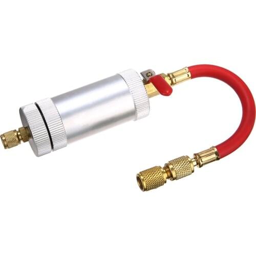 Auto Tools 1pc 1/4SAE 134a 2 oz Oil Injector R134A R12 R22 Car Oil Coolant Filler Tube A/C AC Oil&Dye oz Injection Tool