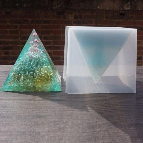 Large pyramid + plastic frame 1set Oversized Pyramid silicone mold DIY jewelry molds epoxy resin molds for jewelry