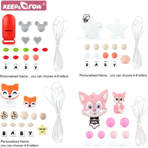 DIY Baby Pacifier Clip Chain Silicone Personalised Name BPA Free Food Grade Cartoon Infant Rodent Teething Holder Teether Chain