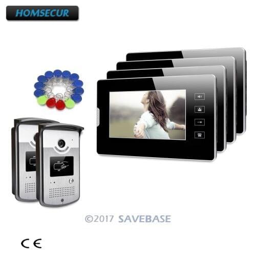 HOMSECUR 7inch Hands-free Video Door Phone Intercom System with Keyfobs Unlocking Camera