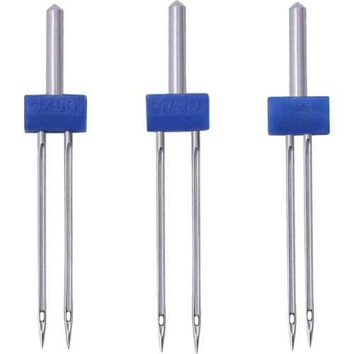 9/3PCS Sewing Machine Needles Double Twin Needles 2.0/90 3.0/90 4.0/90 Sewing Needles For Most Household Sewing Machine