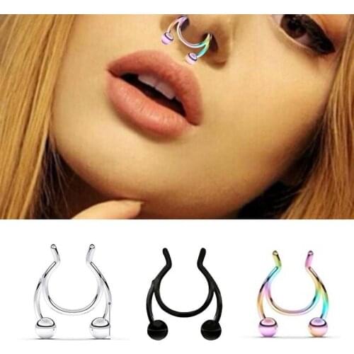 Fake Nose Piercing Nose Ring Piercing Jewelry Nasal Septum Nose Clip For Women Body Piercing Jewelry Nose Piercing Fake Nostril
