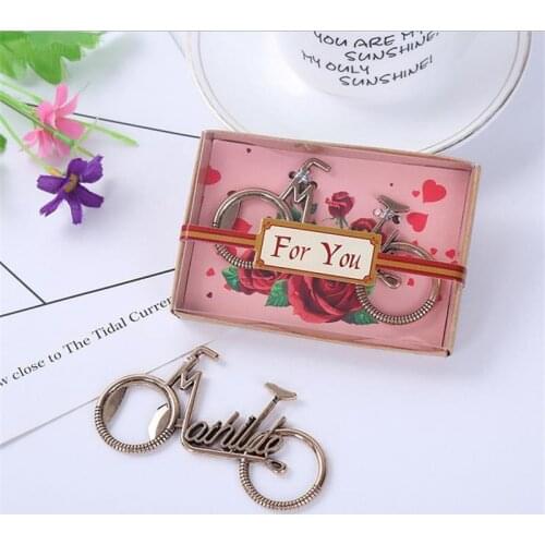 Creative metal bikes beer opener 20pcs Advertising promotional gifts Home hotel tableware wine with gift Wedding gifts and favor