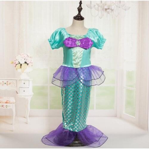 Summer Little Mermaid Princess Cosplay Costumes Girls Halloween Fancy Costume Children Carnival Birthday Party Dresses Vestido