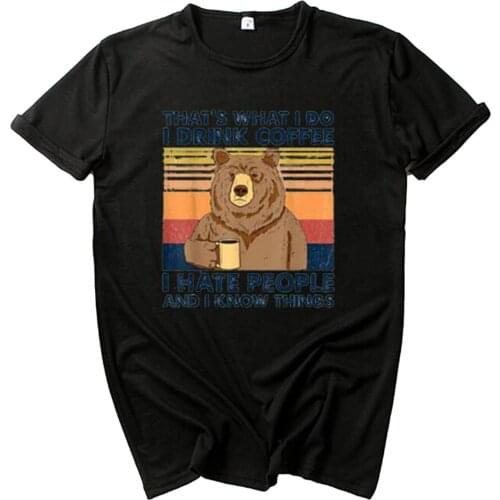 Summer Fashion All-Match Aesthetic T Shirt Women Casual Cute Bear Print Round-Neck Short Sleeve Tops Tee High Quality T-Shirts