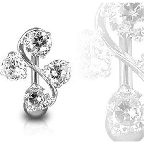 Fashion Top Down Piercing Navel Steampunk Women Pircing Ombligo Zircon Stainless Steel Belly Button Ring Body Piercing Jewelry