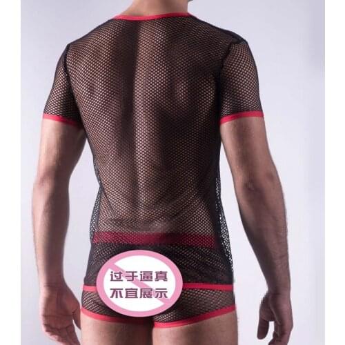 Men Sexy Mesh Lingerie Sexy nightclub men dancer Costume Hot Erotic Sexy Slim Fit Cosplay Costume Sets Men Halloween Costume