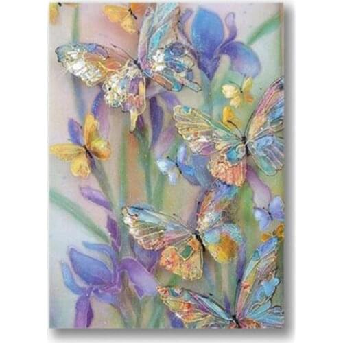 Flowers Art Rose Peony DIY Cross Stitch 11CT Embroidery Kits Craft Needlework Set Cotton Thread Printed Canvas Wholesale