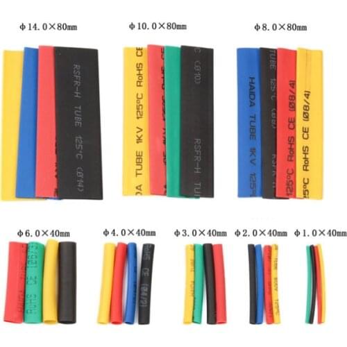 164pcs / 328pcs Heat Shrink Tube KIT Shrinking Assorted Polyolefin Insulation Sleeving Heat Shrink Tubing Wire Cable 8 Sizes DIY