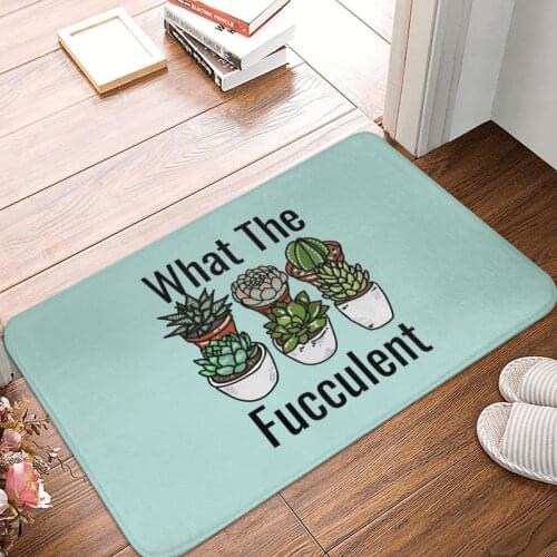 What The Fucculent Funny Meme Doormat Carpet Mat Rug Polyester Anti-slip Floor Decor Bath Bathroom Kitchen Living Room 40*60