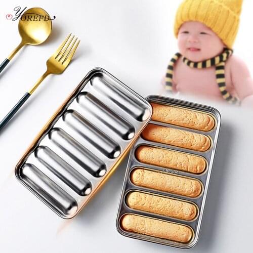 OYOREFD 304 Stainless Steel Sausage Maker Mould 6 Grids DIY Ham Hot Dog Making Mould Kitchen Sausages Cake Baking Tools Molds