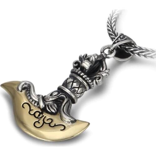 100% 925 Silver Tibetan Dorje Knife Pendant Necklace Buddhist Vajra Knife Pendant Necklace Tibetan Dorje Pendant Aulet