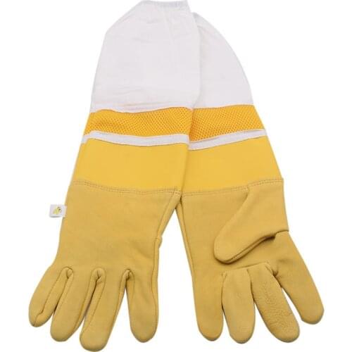 1 pair Beekeeping gloves Protective Sleeves sheepskin and cloth Bee for Apicultura beekeeping gloves #2023
