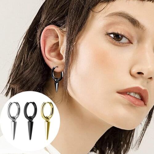 1PC Minimalist Spike Dangle Drop Hinged Hoop Earrings for Women Surgical Steel Small Cartilage Tragus Helix Percing Earring 18G