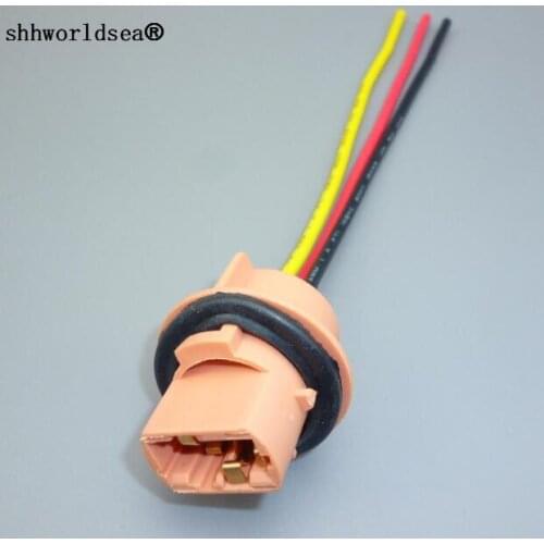 Shhworldsea 100pcs LED T20 double wire three lines Car Lamp Lights Socket Extension Connector Plug