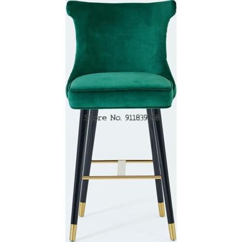 American Style Solid Wood Bar Chair, Nordic Bar Chair, High Chair, Light Luxury, Simple Home Beauty Salon, Front Desk, Stool And