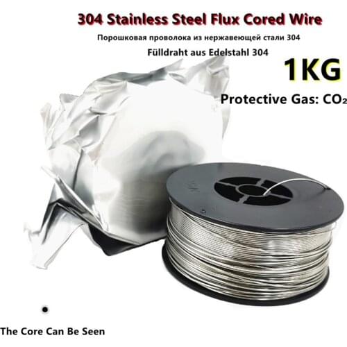 1.0mm/1.2mm 1KG E304L Welding Wire Stainless Steel Flux Cored Wire 304 Metal Welding Protective Gas CO₂ For Gas welding machine