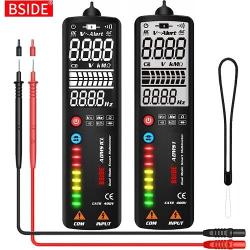 BSIDE Voltage Detector Multimeter LCD Non-contact Circuit Volt Tester Pen Voltmeter NCV Socket Live Wire Check Hz Ohm Continuity
