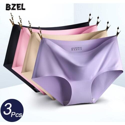 BZEL 3Pcs/lot Sexy Womens Seamless Panties Set Underwear Comfort Briefs Low Waist Female Solid Panty Womens Intimates Tanga