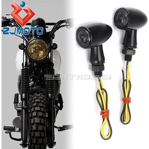 For Harley Sportster XL Honda Suzuki CG GN 125 Motorcycle E13 Turn Signal Indicator Light Retro Bullet Flasher LED Blinker Lamp