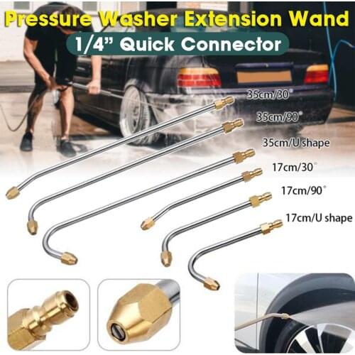 17cm / 35cm Length High Pressure Washer Gutter Cleaner Rod 1/4"Quick Connect For Lance Wand 30 Degree / 90 Degree / U-Shaped