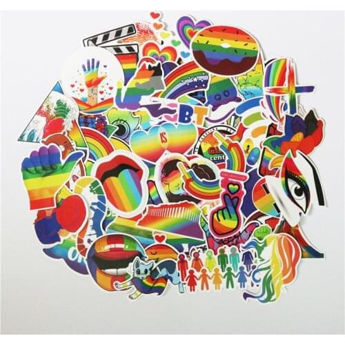 TD ZW 100Pcs/lot Cartoon Colorful Rainbow Stickers For Snowboard Laptop Luggage Car Fridge DIY Styling Vinyl Home Decor Pegatina