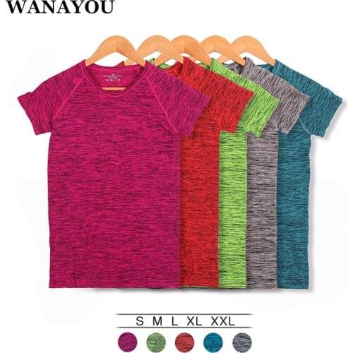WANAYOU Women Quick Drying Yoga Shirt,Breathable Hiking Short Sleeve,Professional Exercises Fitness Running Camping Top T-Shirts