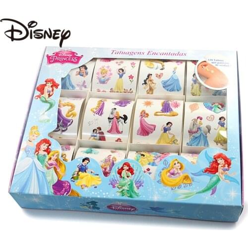 Disney Childrens Stickers 12 Pack Cartoon Waterproof Snow White Childrens Birthday Gift Gift Box Cartoon Tattoo Stickers