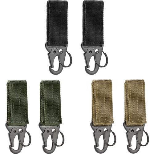 2pcs EDC Nylon Ribbon Fixed Buckle Keychain Backpack Waist Fastener Hook Buckles Outdoor Hunting Hiking Carabiner Accessories