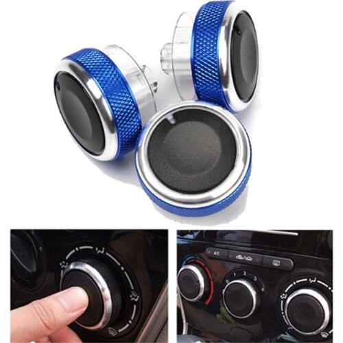 3pcs/Set 4 Colors Car Air Conditioner Knob Aluminum Alloy Air Conditioning Heat Control Switch Accessories