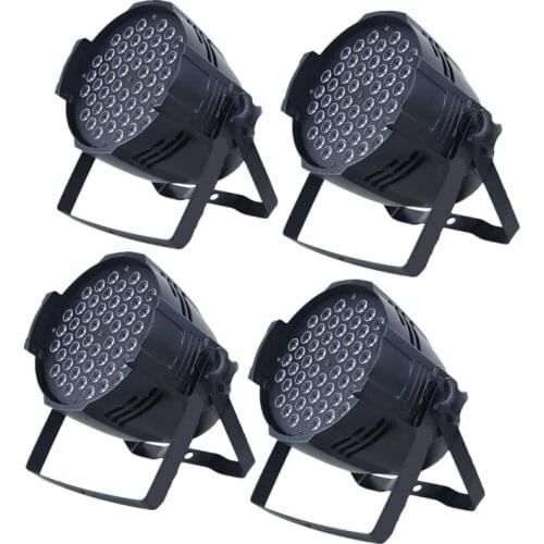 4pieces / lot 54 LEDs parcan RGBW 54x3W Par Light concert wash light 8 Channel Stage Lighting Disco DJ party wedding washer